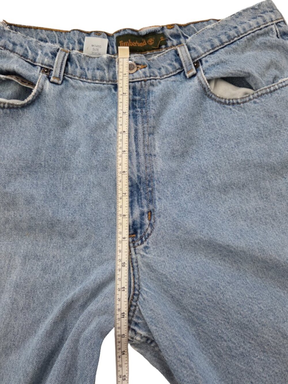Timberland Jeans Mens 35x34 Distressed Baggy Straight Grunge Workwear Denim - Picture 9 of 16